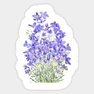 purple wild flower watercolor painting Sticker